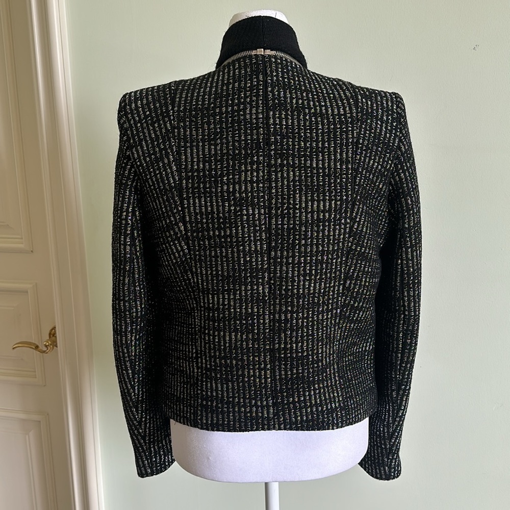 SANDRO Black & Silver Tweed Jacket Size 38 FR NWT - Picture 3 of 9